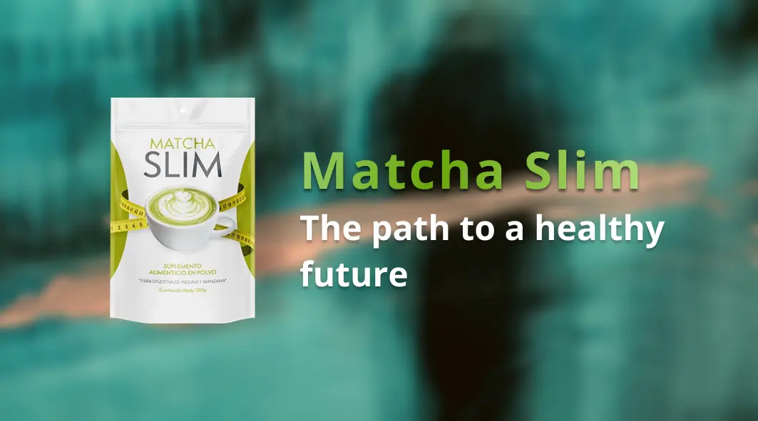 Close-up view of Matcha Slim packaging showing product details and branding